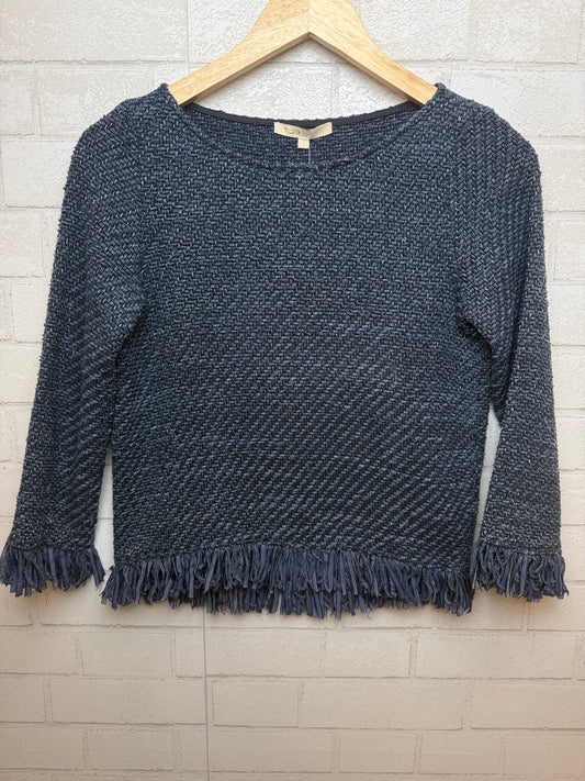 MAJE Cotton LS Fringed Sweater/S