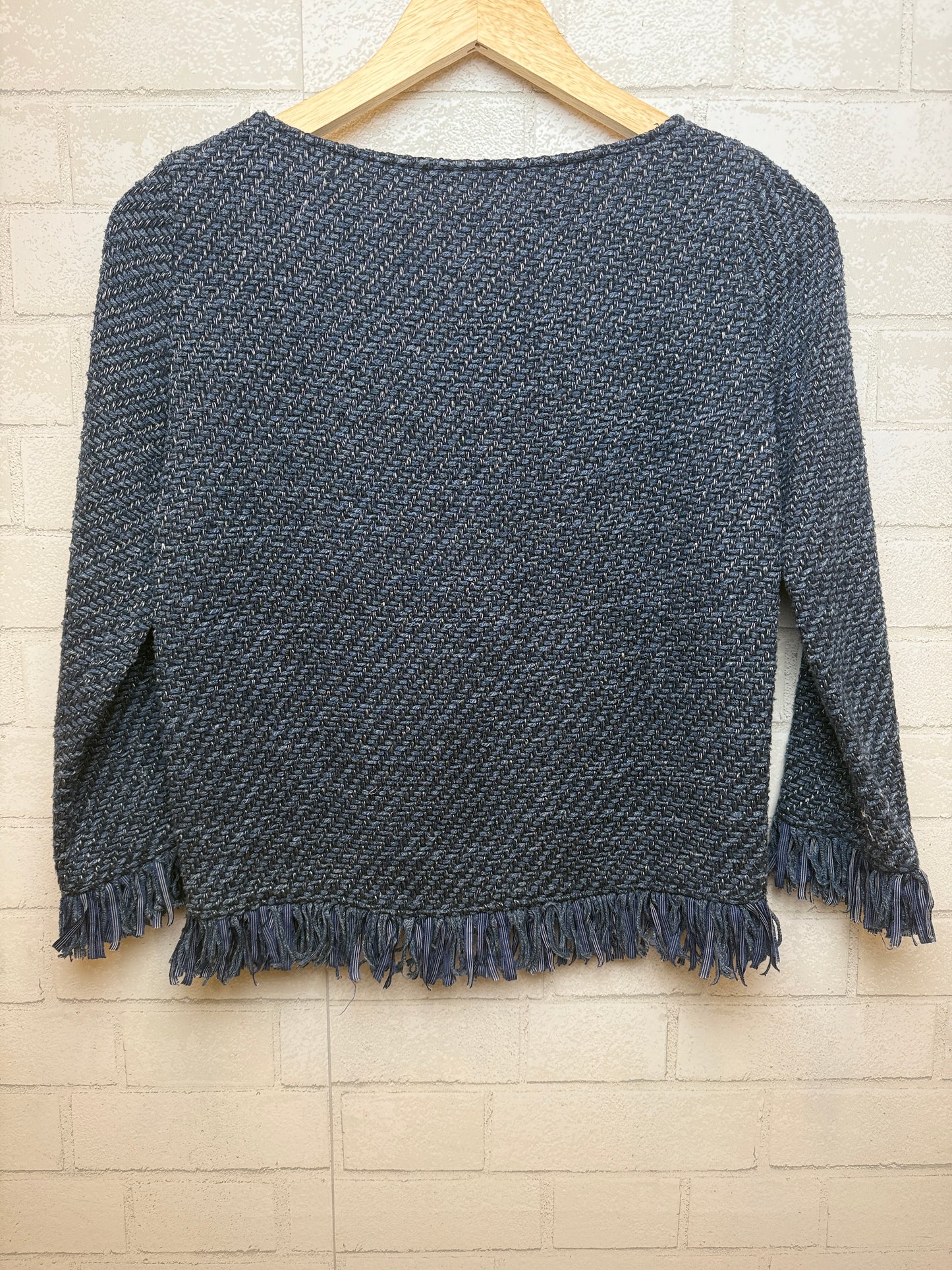 MAJE Cotton LS Fringed Sweater/S