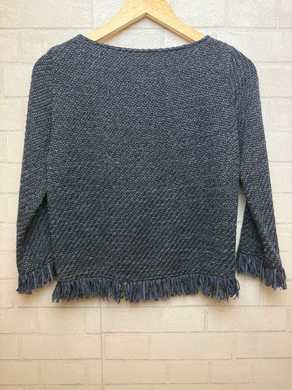 MAJE Cotton LS Fringed Sweater/S