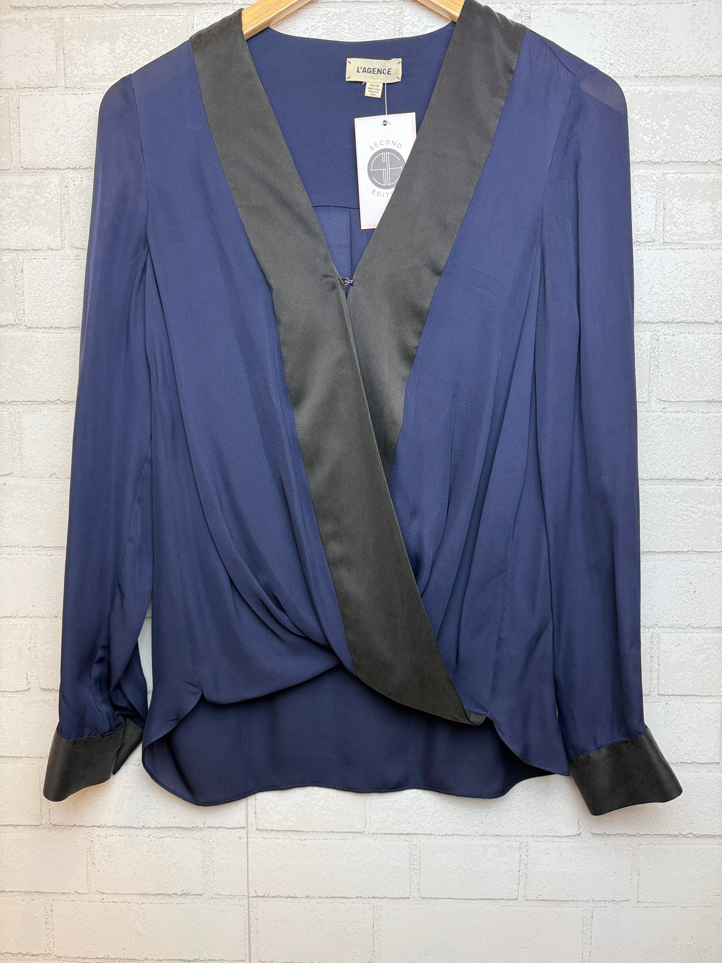 L'AGENCE Silk Ls Wrap Shirt/XS