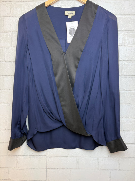 L'AGENCE Silk Ls Wrap Shirt/XS