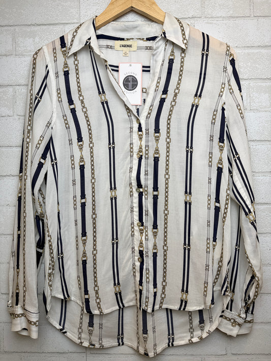 L'AGENCE  LS Chain Print Shirt/XS
