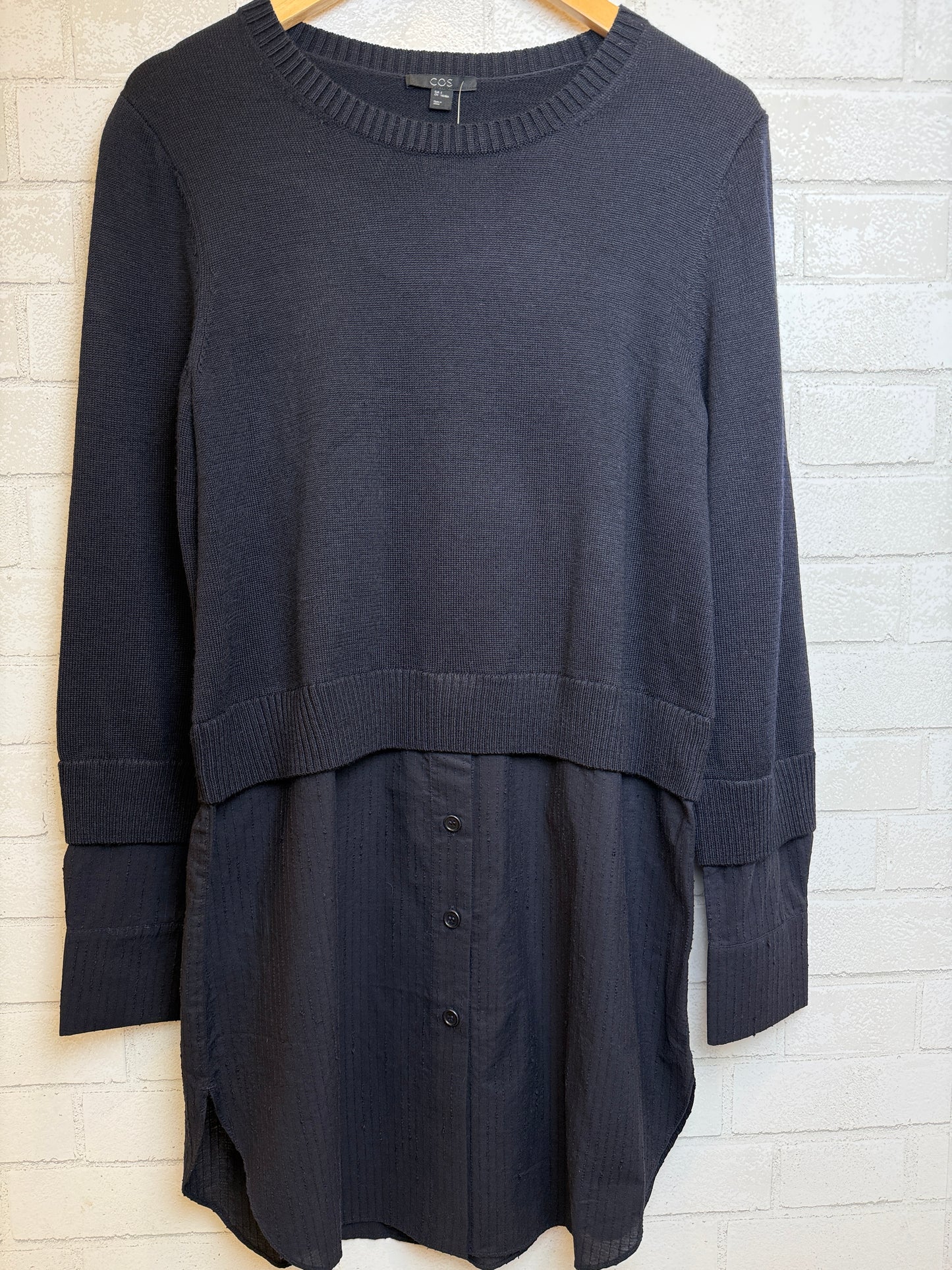 COS LS Layered Sweater Shirt Midi Dress/ S
