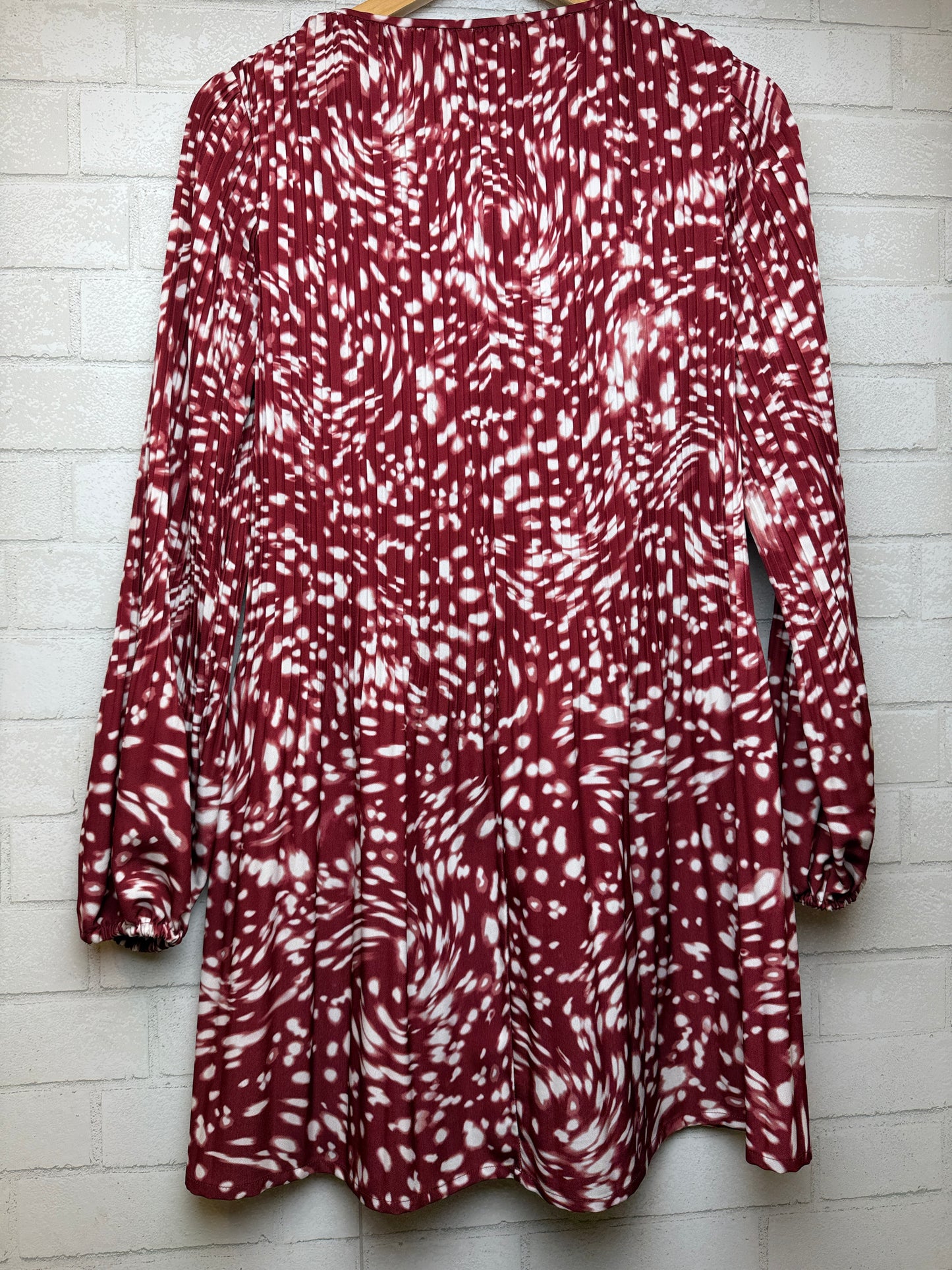 MAJE LS Print Pleated Mini Dress/S