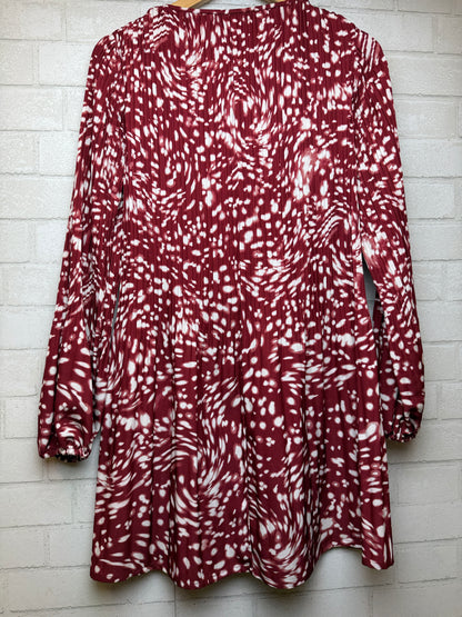 MAJE LS Print Pleated Mini Dress/S