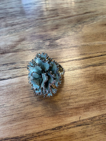 NO BRAND Flower Chunky Ring