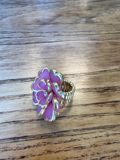 NO BRAND Flower Chunky Ring