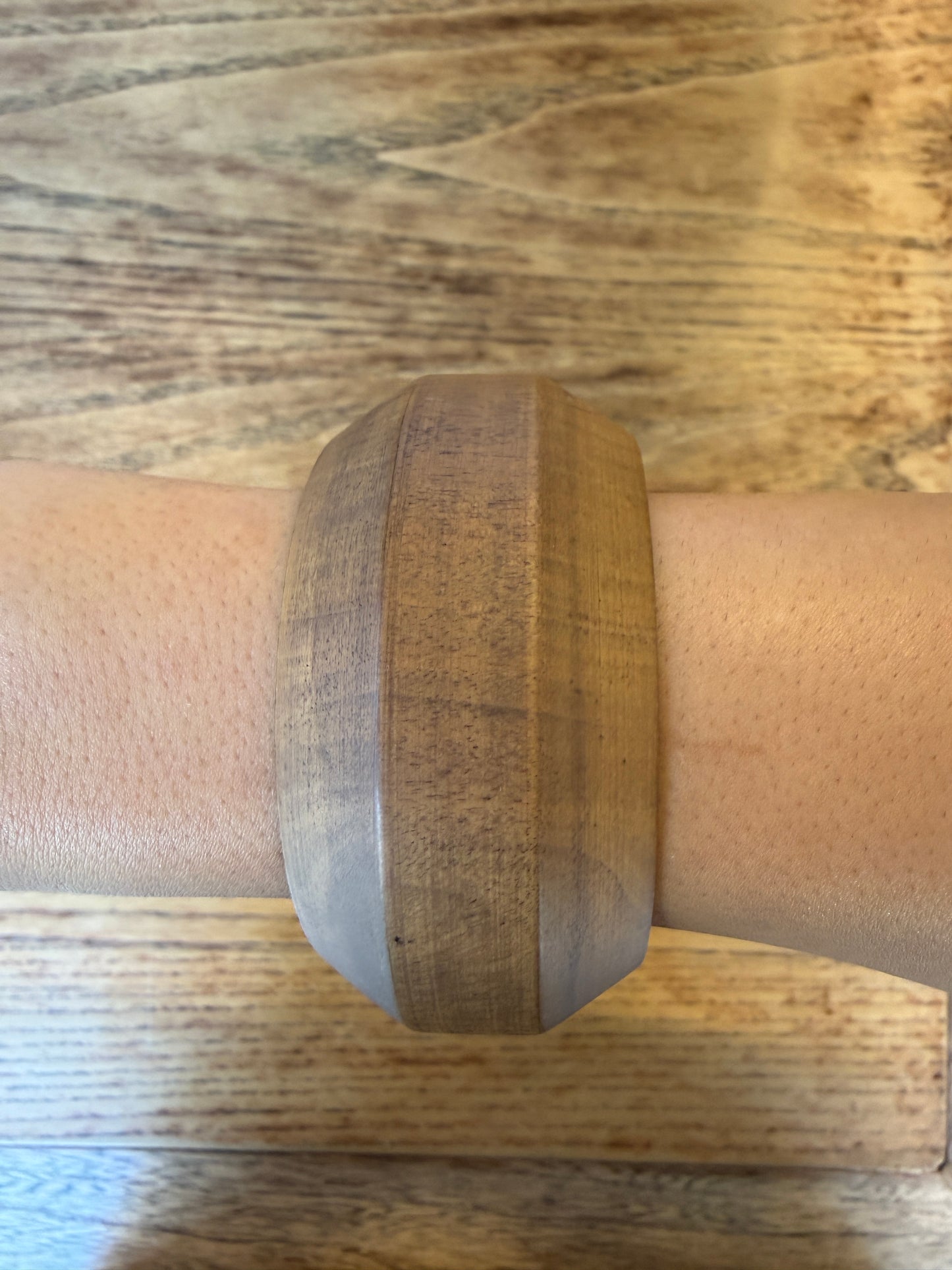 NO BRAND Large Wooden Bangle Bracelet