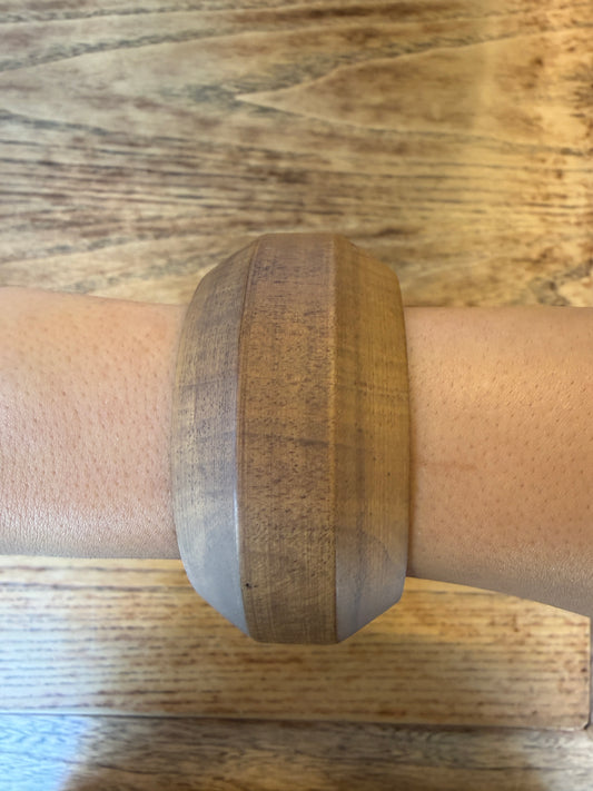 NO BRAND Large Wooden Bangle Bracelet