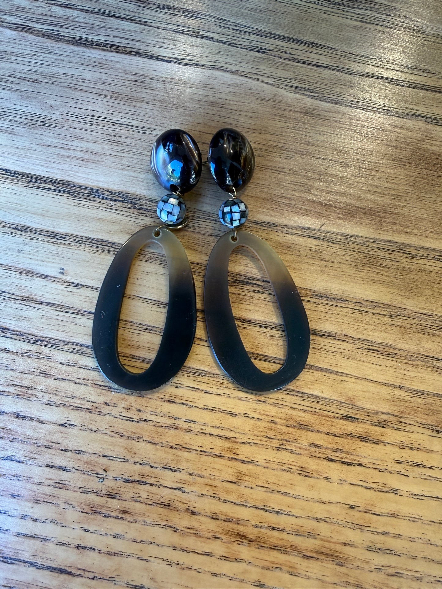 NO BRAND Drop Earring With Open Oval