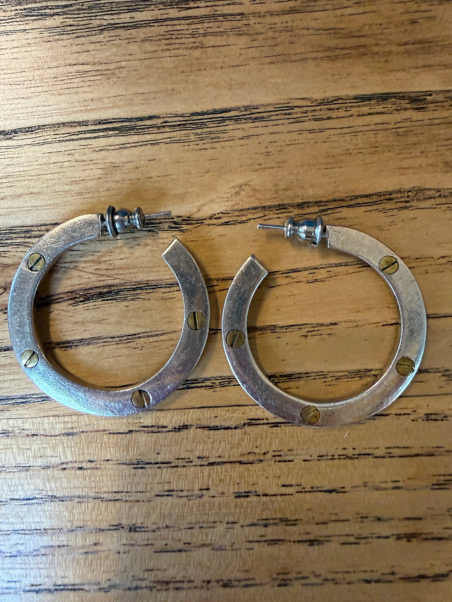NO BRAND SIlver and Gold Tone Hoop Earrings
