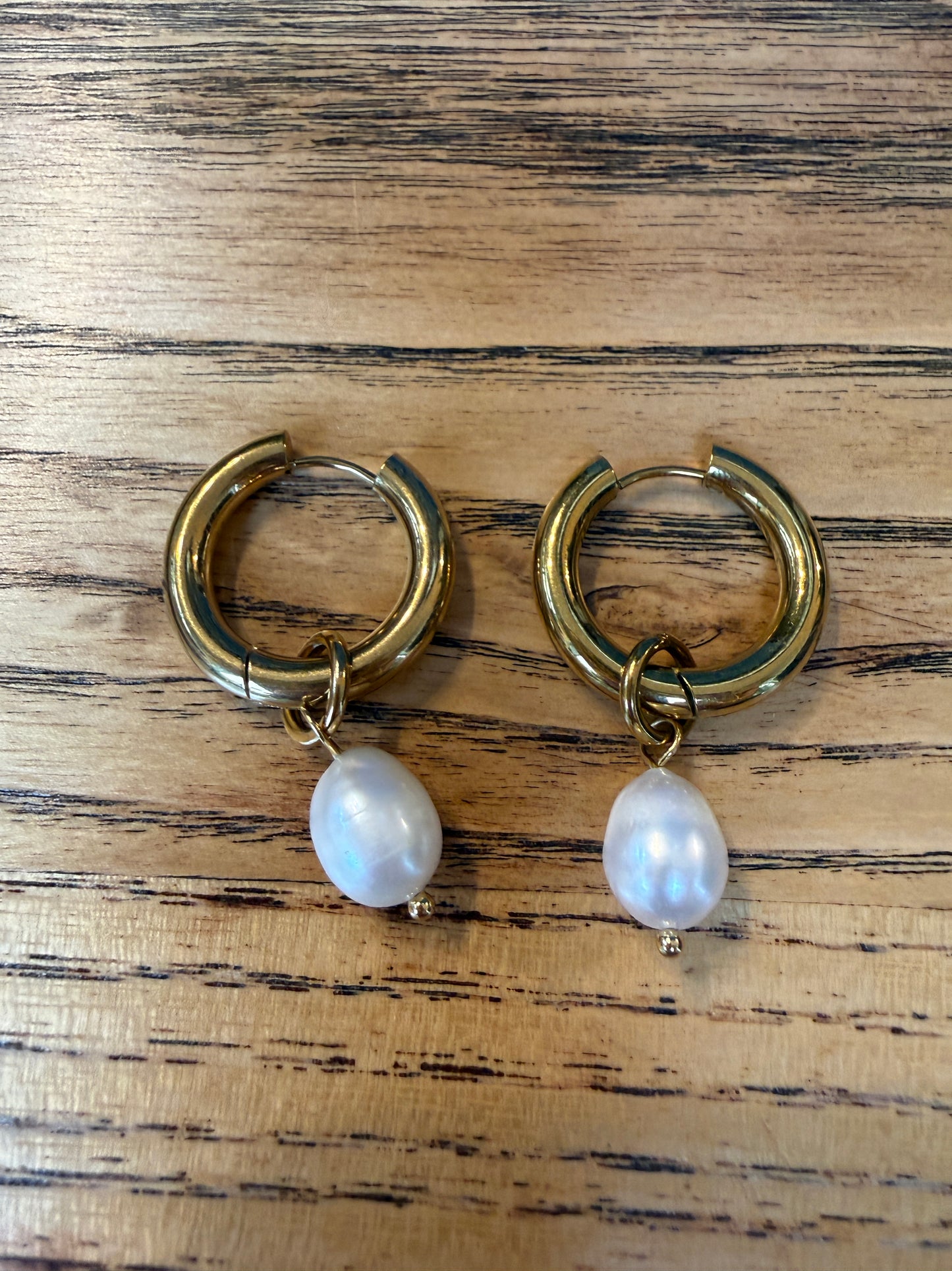 LOUISE CARTER Bead Charm Hoops Earrings