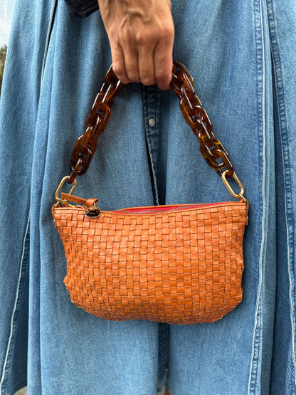 CLARE V. Petit Leather Messenger Bag