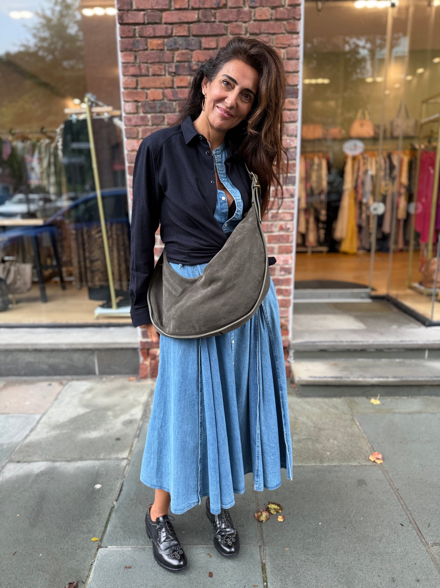 JANESSA LEONÉ Bowe Suede Shoulder Bag