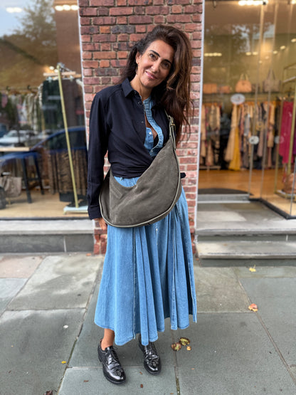 JANESSA LEONÉ Bowe Suede Shoulder Bag