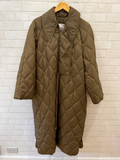 GANNI Diamond Quilted Ripstop Oversized Coat/XS