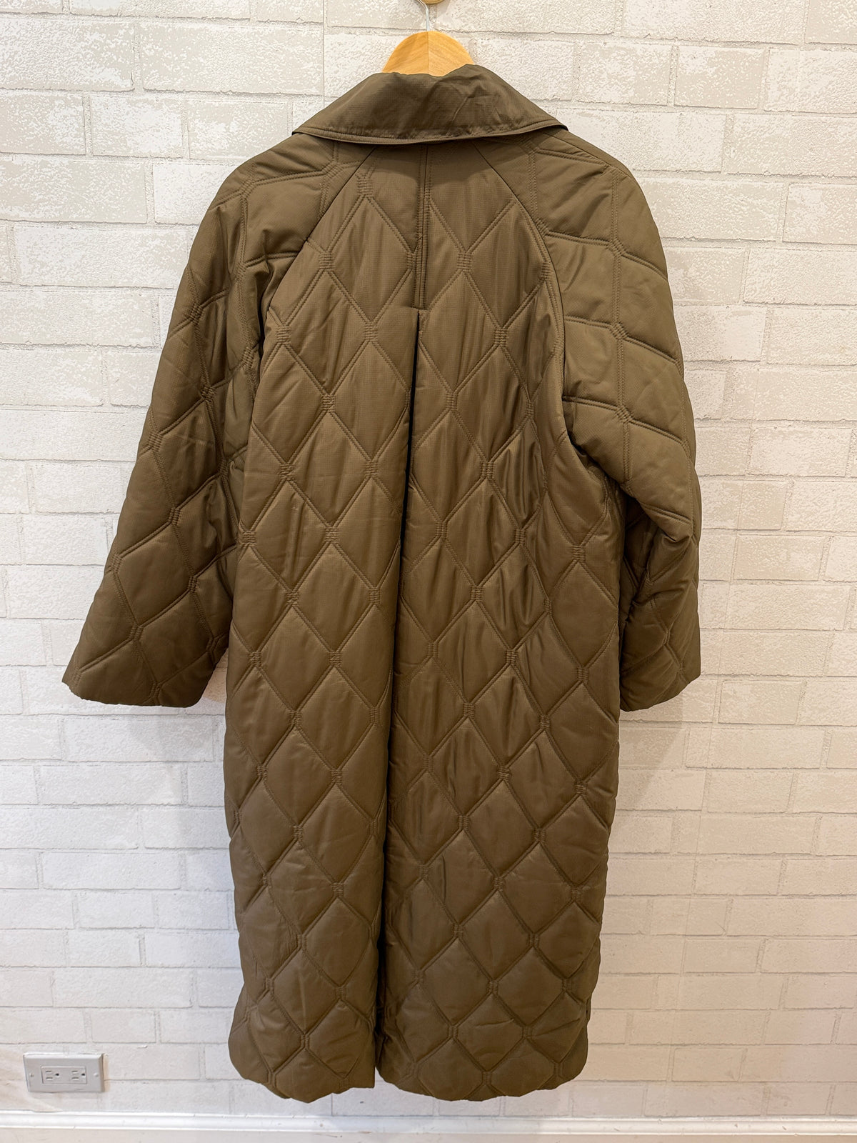 GANNI Diamond Quilted Ripstop Oversized Coat/XS