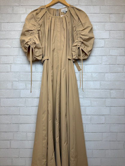 PHILIPP LIM  Cotton Puffed Sleeves Flared Long Dress/S