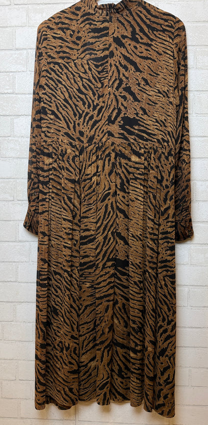 GANNI LS Printed Animal Maxi Dress/ L-EU40