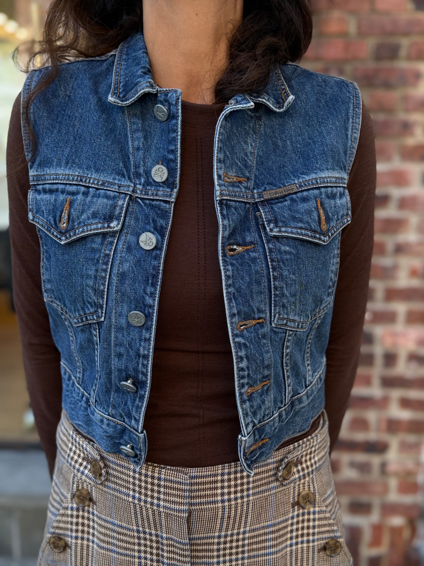 CALVIN KLEIN Sleeveless Denim Jacket/S-EU36