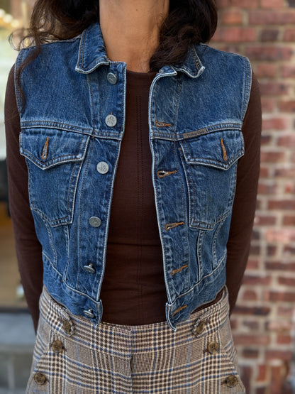 CALVIN KLEIN Sleeveless Denim Jacket/S-EU36