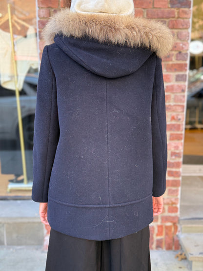 SANDRO Wool Hoodie Parka/ XS