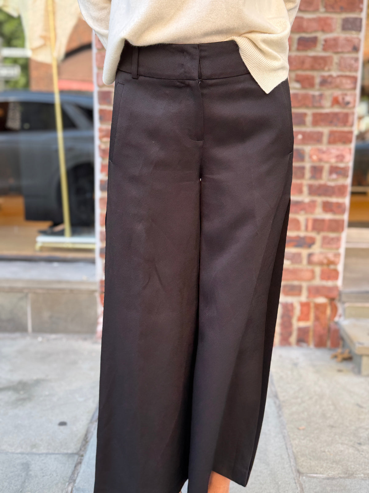 CALVIN KLEIN Cotton High Waist Open Sides Large Pants/S