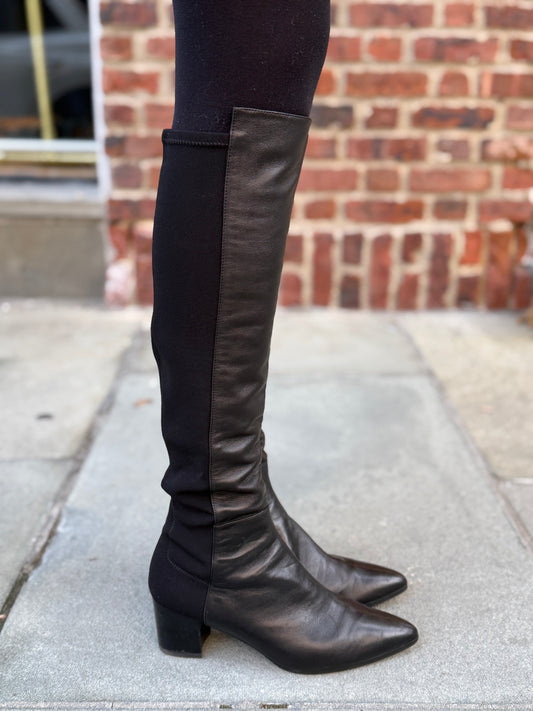 STUART WEITZMAN Leather Block Heels High Boots/US9-EU40