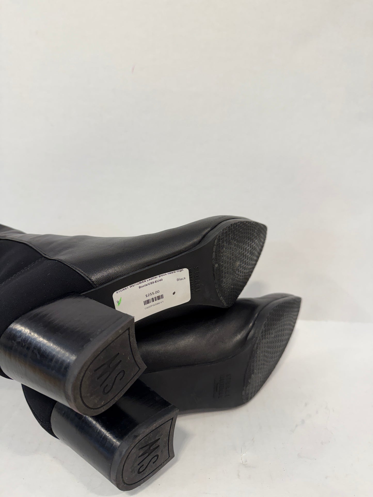 STUART WEITZMAN Leather Block Heels High Boots/US9-EU40