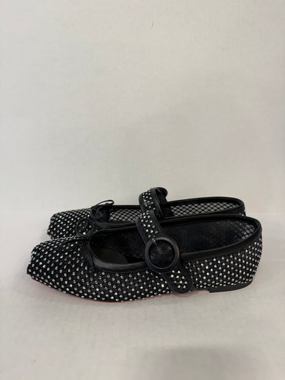 LOUBOUTIN  Mamastrapitina Resille Strass Flats/US9-EU39