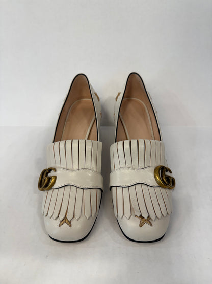 GUCCI  Leather Marmont Bee Star Block Heels Pumps/US9-EU39