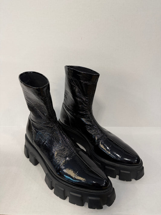 PRADA Patent Leather Monolithe Ankle Boots/US9-EU39.5