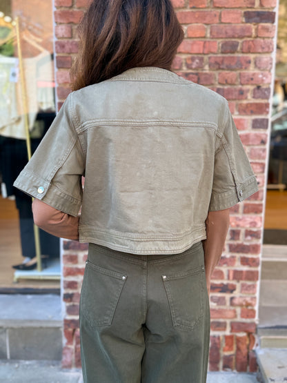 VERONICA BEARD NWT SS Crop Denim Jacket / L