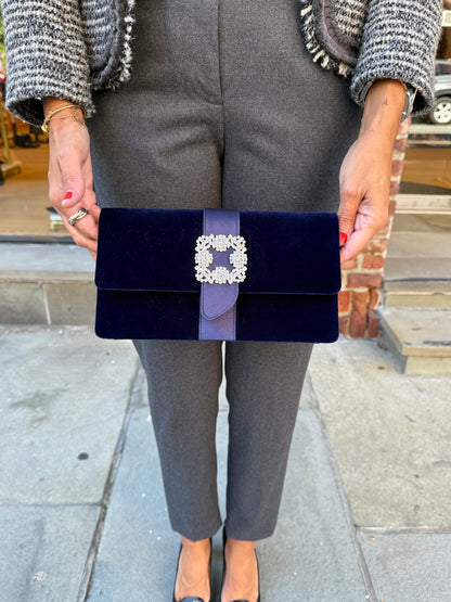 MANOLO BLAHNIK NWT Velvet Capri  Clutch