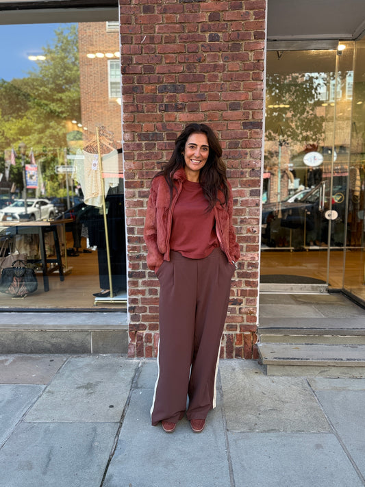 MAEVE by ANTHROPOLOGY  Elastic Waist Stripes on Side Straight Pants/XXL
