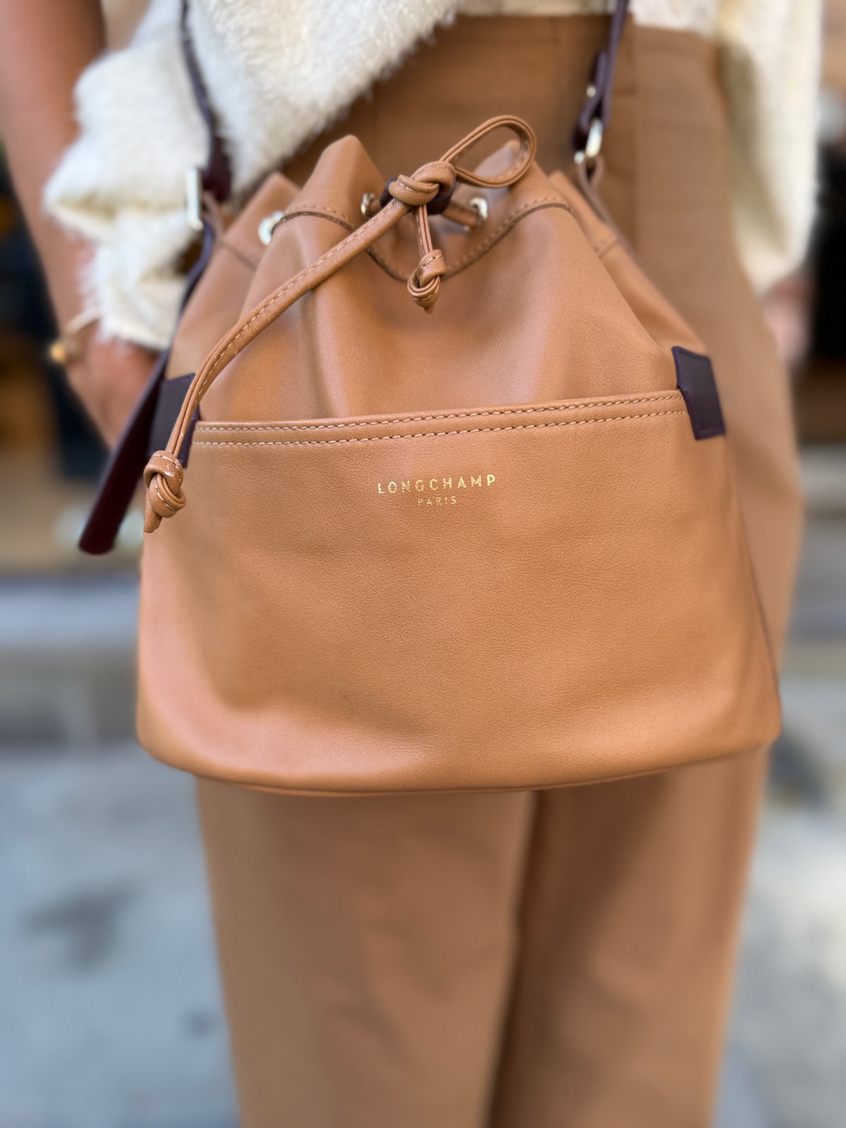 LONGCHAMP Leather Bucket 2.0 Crossbody Bag