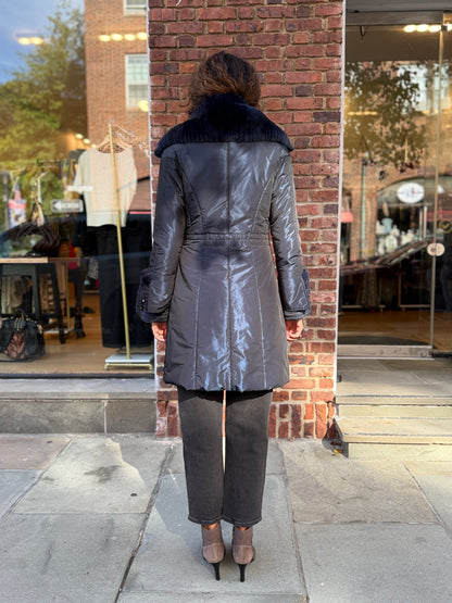MAXIMILIAM BLOOMINGDALES Rabbit Fur Collar Parka/S