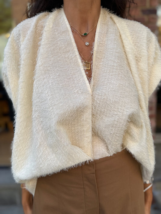 MARIA CORNEJO Fuzzy  Knit Poncho/OS