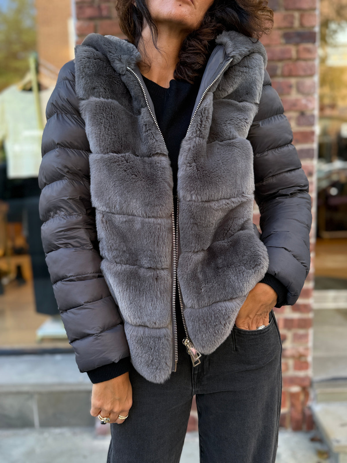 SUPREMA Rabbit Fur LS Hoodie Parka/S