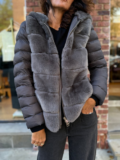 SUPREMA Rabbit Fur LS Hoodie Parka/S