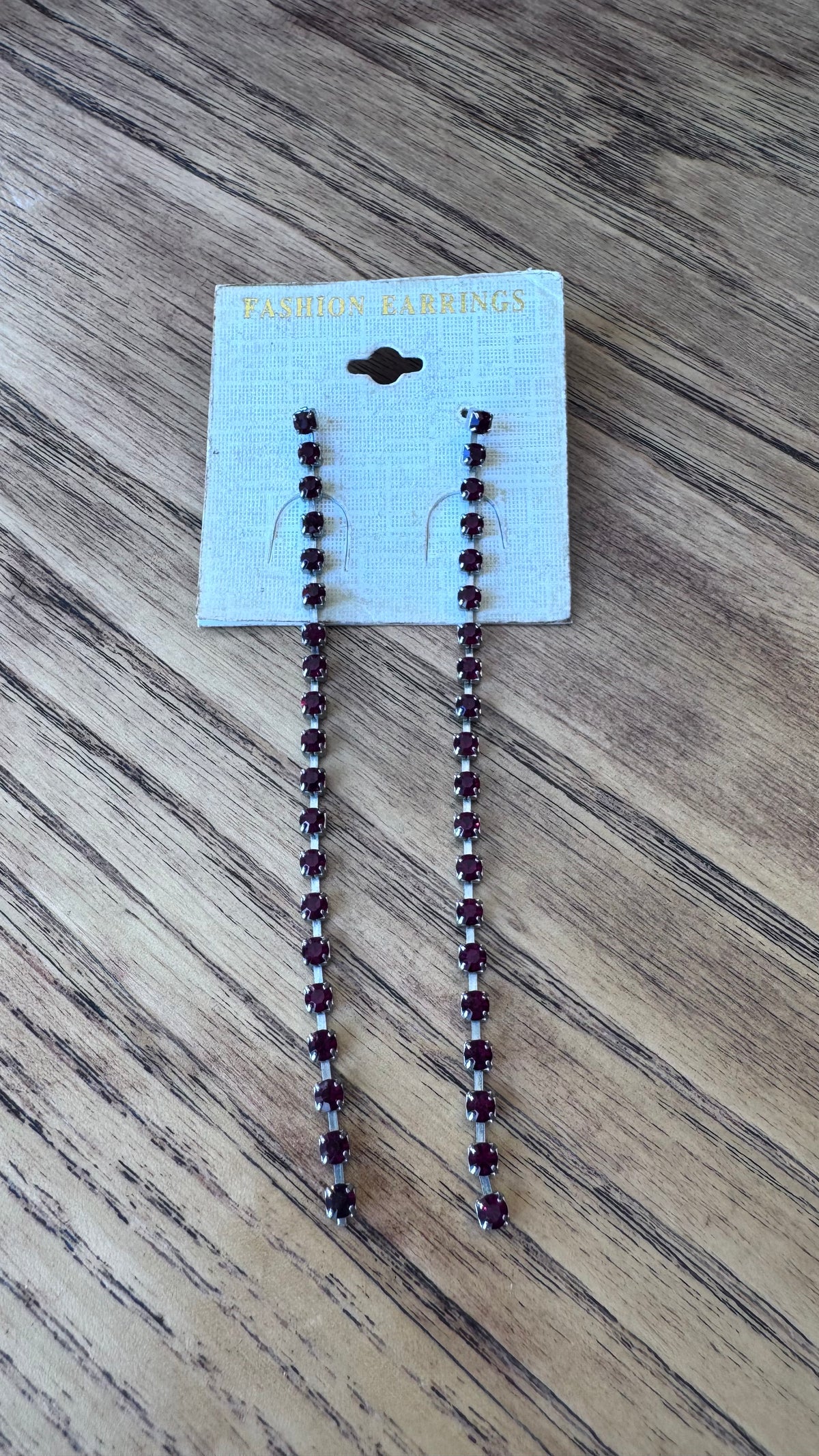 NO BRAND Long Drop Rhinestones Earring