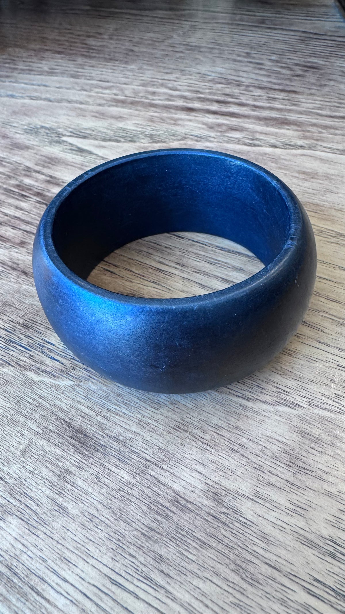 NO BRAND Chunky Wooden Bangle Bracelet