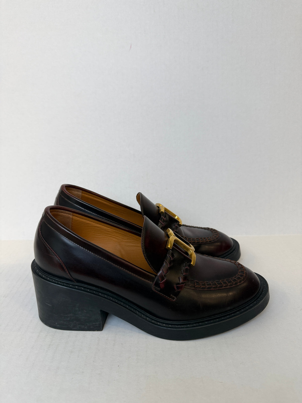 CHLOE Marcie Heeled Loafers / US6-EU37