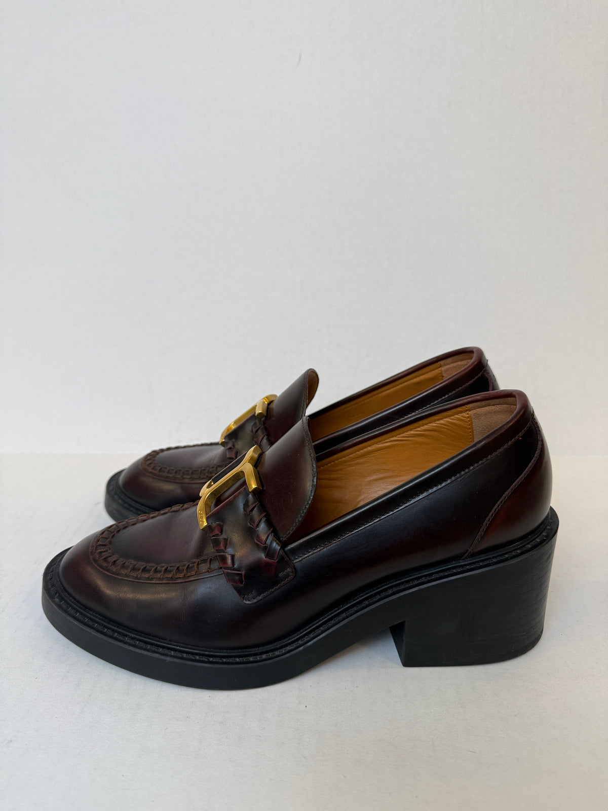 CHLOE Marcie Heeled Loafers / US6-EU37