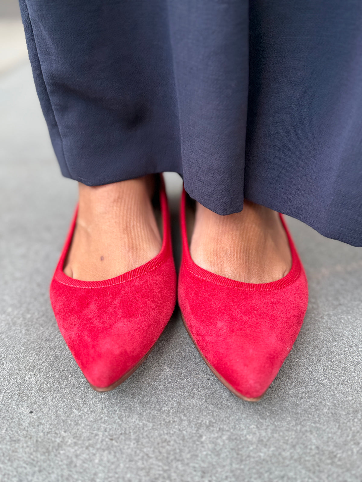 BALLERETTE Pointed Toe Suede Ballet Flats / US7-EU38