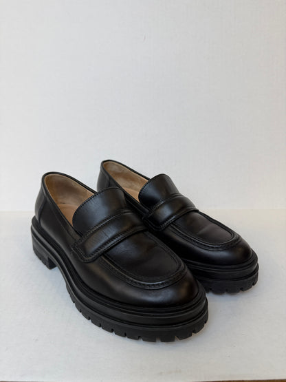 GIANVITO ROSSI Argo Leather Lug Sole Loafers / US6-EU37