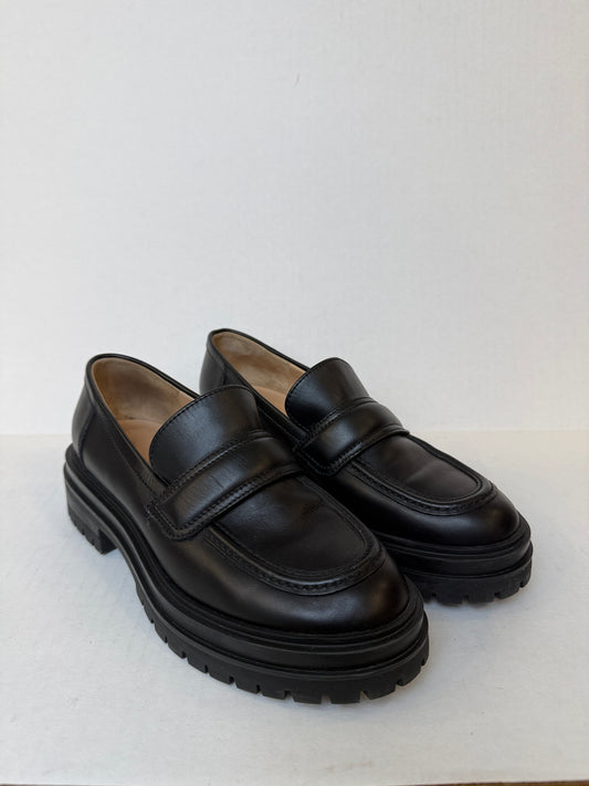 GIANVITO ROSSI Argo Leather Lug Sole Loafers / US6-EU37