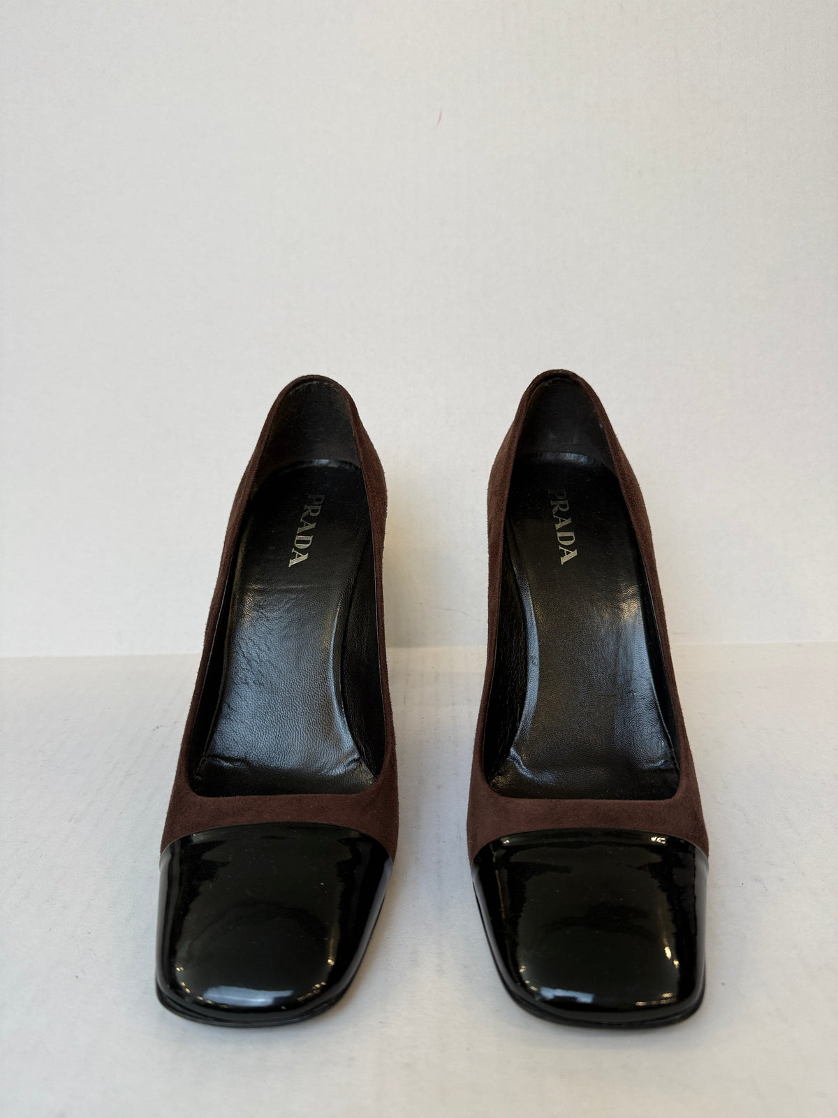 PRADA Suede & Patent Leather HHeels Pumps/US8-EU38