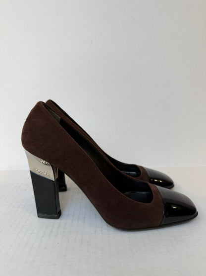 PRADA Suede & Patent Leather HHeels Pumps/US8-EU38