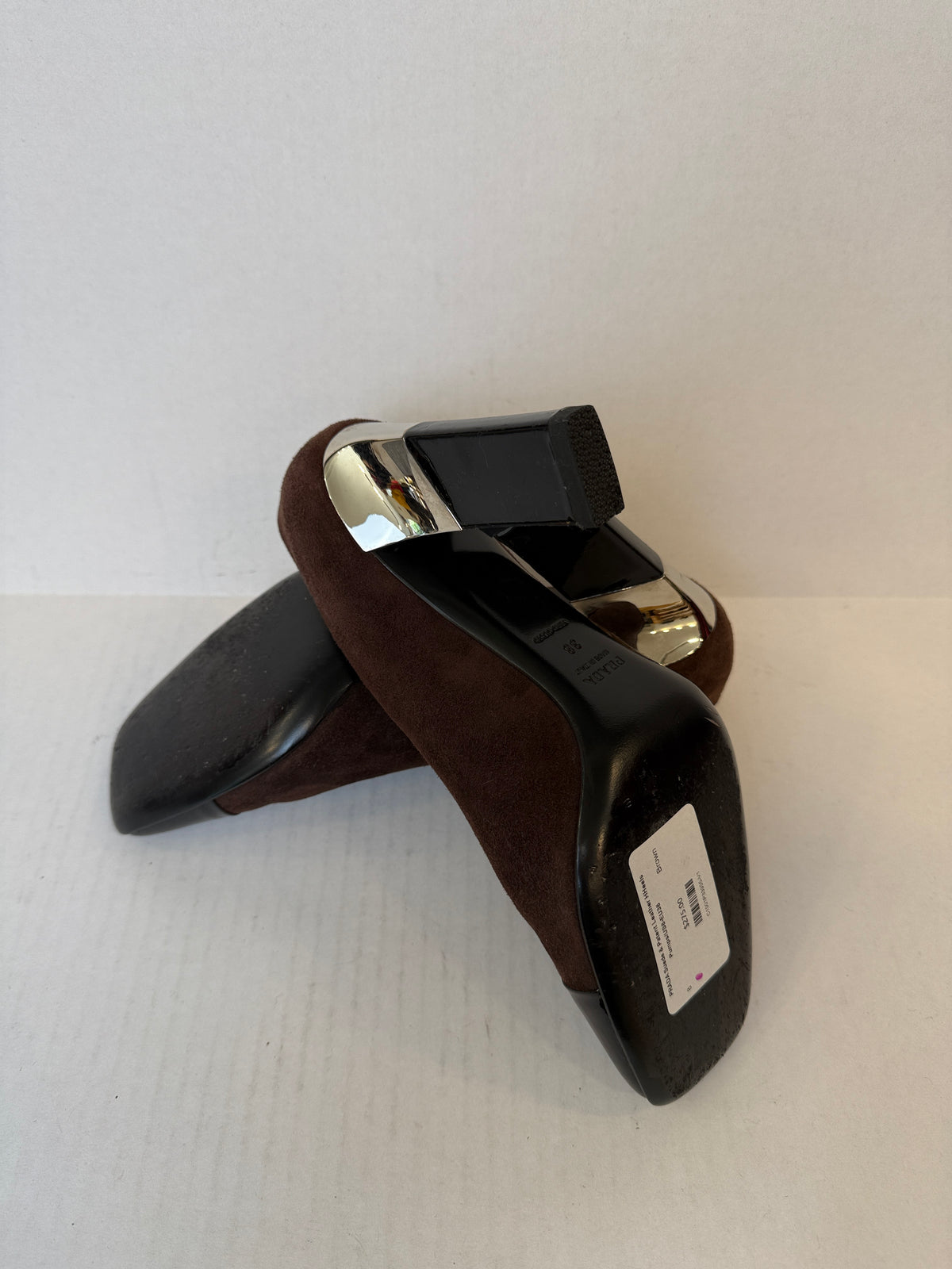 PRADA Suede & Patent Leather HHeels Pumps/US8-EU38